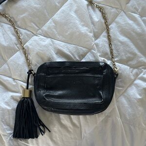 Foley + Corinna Black Crossbody Bag with Tassel